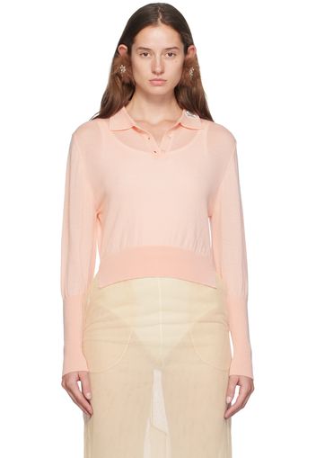 Simone Rocha Pink Embellished Polo