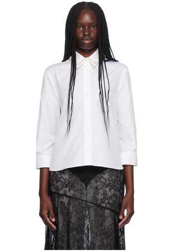 Simone Rocha White Cropped Masculine Shirt