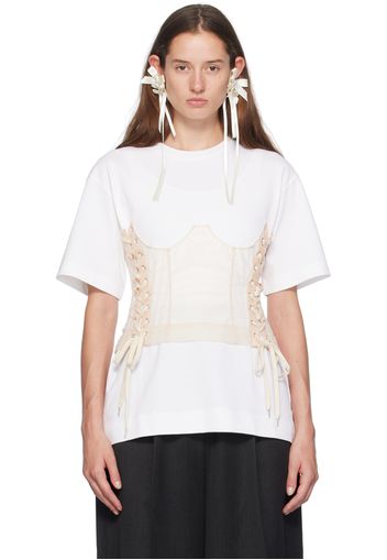 Simone Rocha White Corset Panel Boxy T-Shirt