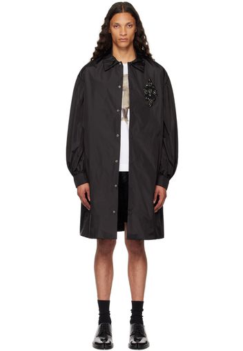 Simone Rocha Black Embellished Puff Sleeve Coat