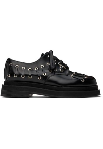 Simone Rocha Black Heart Toe Platform Grommet Derbys