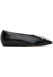 Simone Rocha Black Embellished Pointed Toe Ballerina Flats