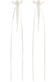 Simone Rocha White Bow Ribbon Drip Earrings