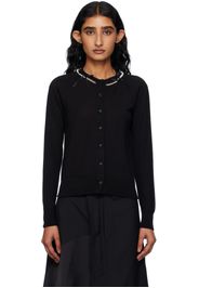 Simone Rocha Black Pearl & Chain Bow Cardigan