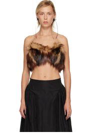 Simone Rocha Brown Faux Fur Bandeau Top