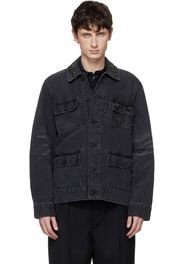 Simone Rocha Black Multi Pocket Workwear Denim Jacket