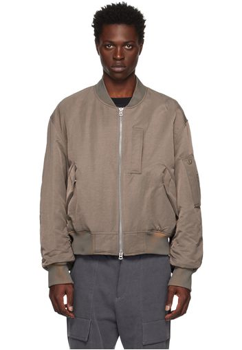 Solid Homme Khaki Padded Bomber Jacket