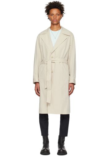 Solid Homme Beige Single-Breasted Trench Coat