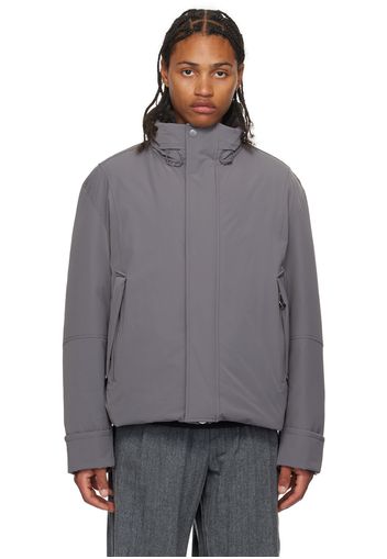 Solid Homme Gray Funnel Neck Down Jacket