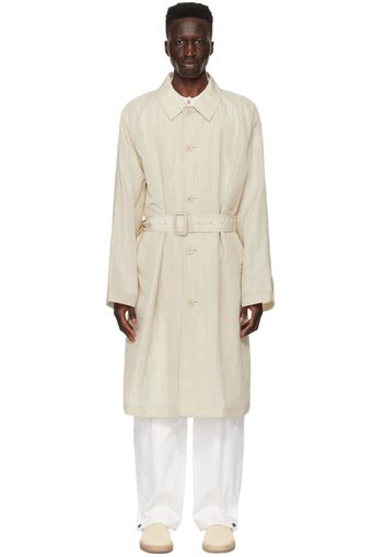 Solid Homme Beige Belted Coat