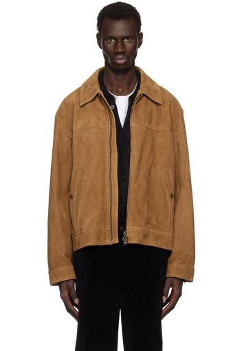 Solid Homme Tan Minimal Suede Jacket