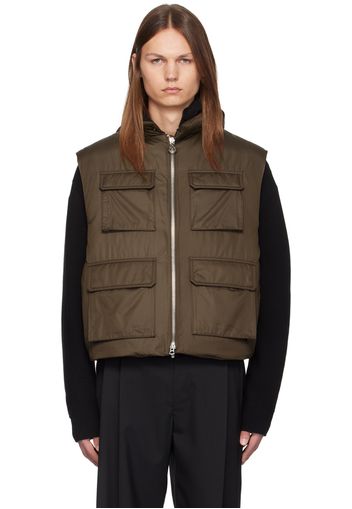 Solid Homme Brown Stand Collar Down Vest