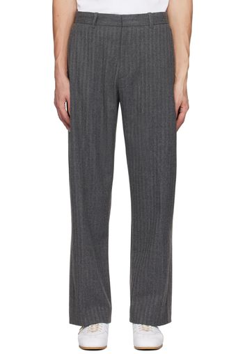 Solid Homme Gray Pleated Trousers