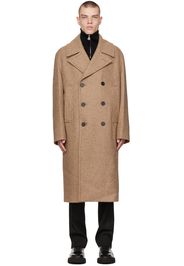 Solid Homme Brown Striped Coat