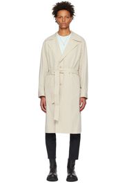 Solid Homme Beige Single-Breasted Trench Coat