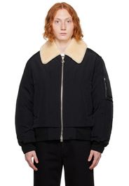 Solid Homme Black Down Bomber Jacket Set