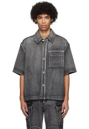 Solid Homme Black Hardware Denim Shirt