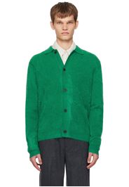 Solid Homme Green Spread Collar Cardigan