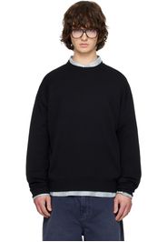 Solid Homme Black Sweat Round Neck Knit Sweater