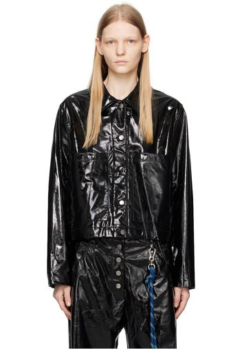 Song for the Mute Black Cropped Faux-Leather Jacket