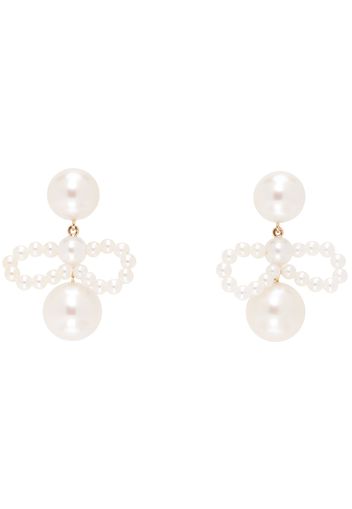 Sophie Bille Brahe White Bow Perle Earrings