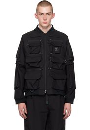 South2 West8 Black Multi Pocket Two-Way Bomber Jacket