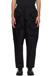 South2 West8 Black Multi-Pocket Cargo Pants