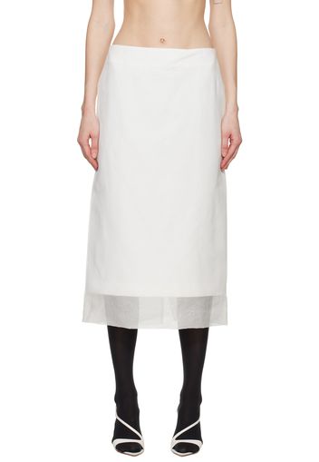 Sportmax White Aceti Midi Skirt