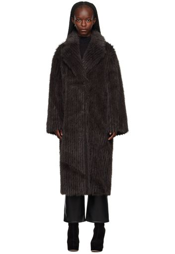 Stand Studio Brown Genevieve Faux-Fur Coat