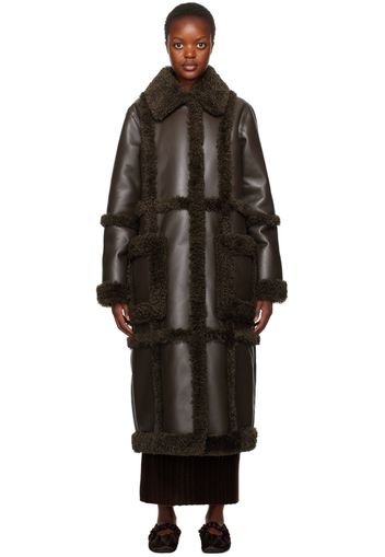 Stand Studio Brown Patrice Faux-Leather Coat