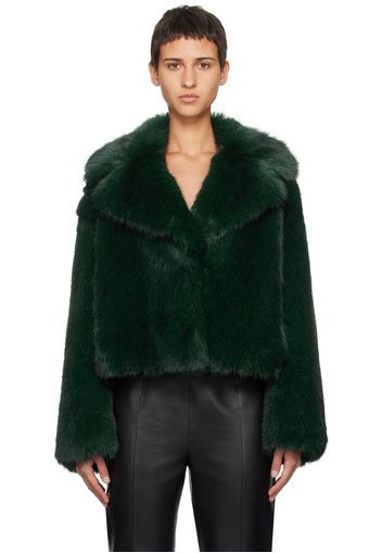 Stand Studio Green Samara Faux-Fur Jacket