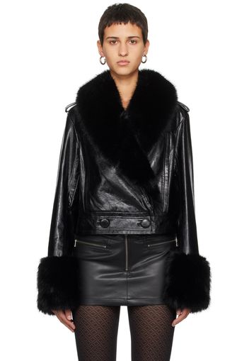 Stand Studio Black Rosalyn Faux-Leather Jacket