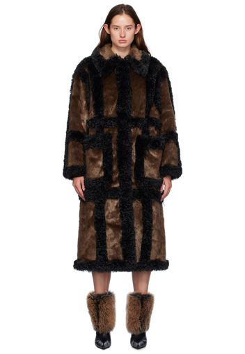 Stand Studio Brown & Black Hayden Faux-Fur Coat