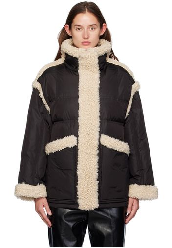 Stand Studio Black Dorothy Faux-Shearling Down Jacket