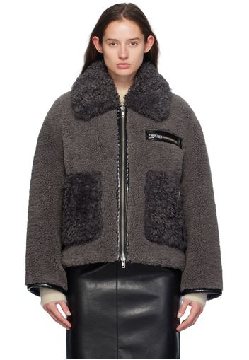 Stand Studio Gray Joann Faux-Shearling Jacket