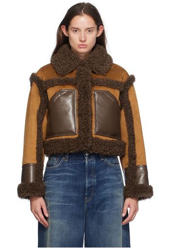 Stand Studio Tan & Brown Edith Faux-Shearling Jacket