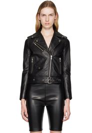 Stand Studio Black Polly Biker Leather Jacket