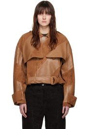 Stand Studio Brown Blossom Leather Jacket