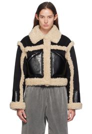 Stand Studio Black & Off-White Edith Faux-Shearling Jacket