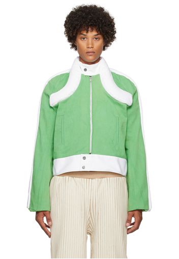 Stanley Raffington SSENSE Exclusive Green & White Denim Jacket