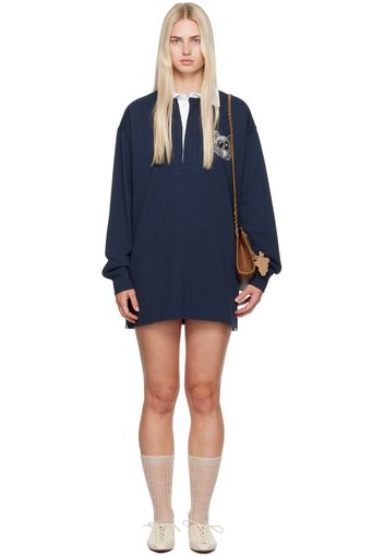 Stella McCartney Navy Cat-Embroidered Sweatshirt Minidress