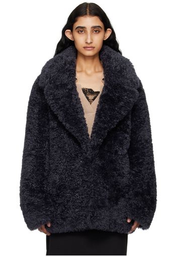 Stella McCartney Navy Short Faux-Shearling Jacket