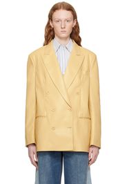 Stella McCartney Yellow Oversized Faux-Leather Blazer