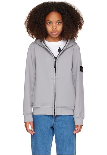 Stone Island Junior Kids Gray Hooded Jacket