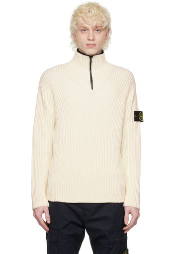 Stone Island Off-White Half-Zip Sweater