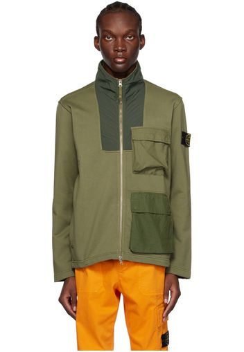 Stone Island Green Paneled Jacket