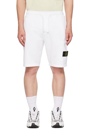 Stone Island White Garment-Dyed Shorts