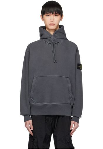 Stone Island Gray Garment-Dyed Hoodie