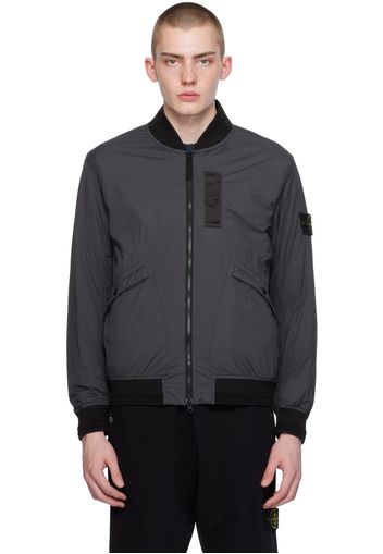 Stone Island Gray Patch Bomber Jacket