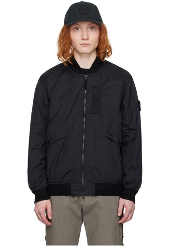 Stone Island Black Garment-Dyed Bomber Jacket